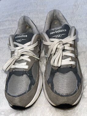 New Balance 990 Kids Gray Athletic Sneakers